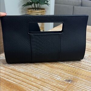 Black Textured Clutch